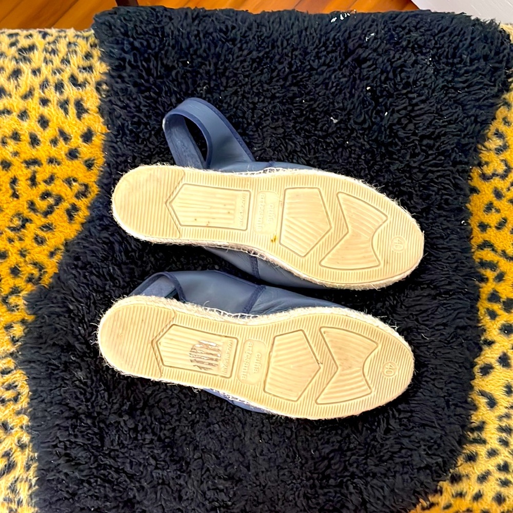Classic Leather Navy Espadrille Slingback - Women Shoes - Picture 3 of 5